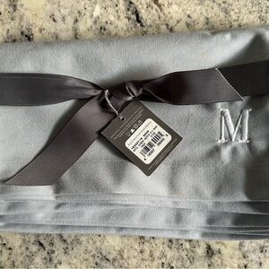 Restoration Hardware blue dinner napkins, monagrammed M